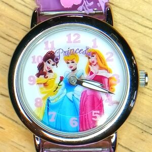 Disney Princess silver case, violet band w/Pink flowers 3rd hand princess disc